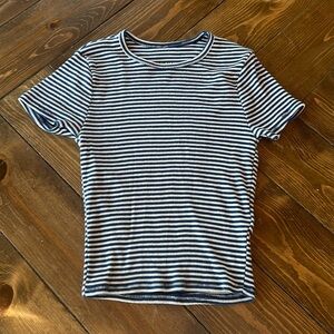 Size small BDG white and blue striped short sleeve